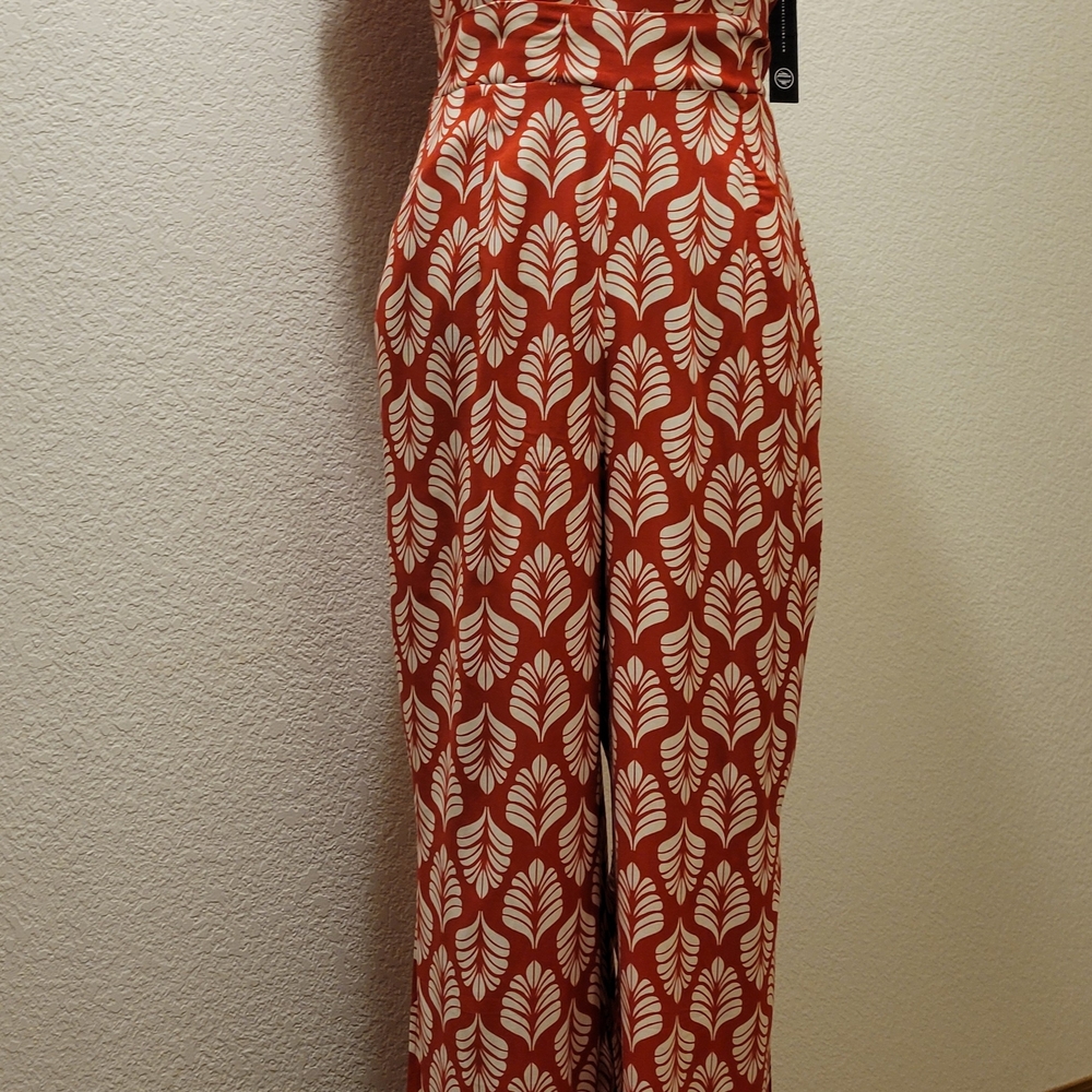Art Deco Fan Print Jumpsuit - L